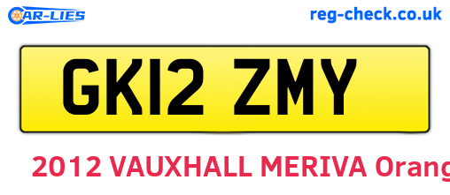 GK12ZMY are the vehicle registration plates.
