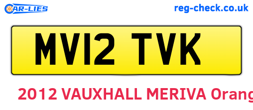 MV12TVK are the vehicle registration plates.