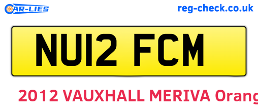 NU12FCM are the vehicle registration plates.