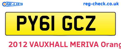PY61GCZ are the vehicle registration plates.