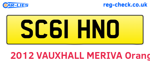 SC61HNO are the vehicle registration plates.