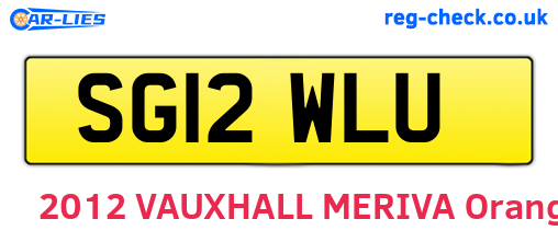 SG12WLU are the vehicle registration plates.