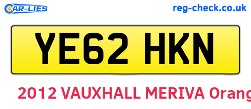 YE62HKN are the vehicle registration plates.