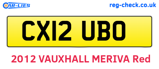 CX12UBO are the vehicle registration plates.