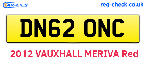 DN62ONC are the vehicle registration plates.