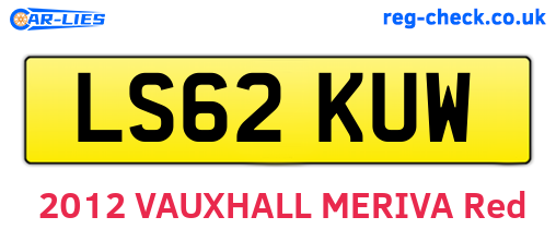 LS62KUW are the vehicle registration plates.