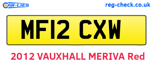 MF12CXW are the vehicle registration plates.