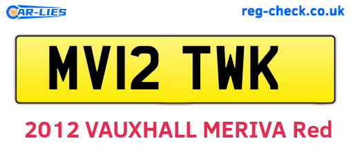 MV12TWK are the vehicle registration plates.