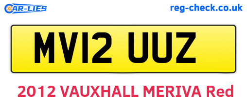 MV12UUZ are the vehicle registration plates.