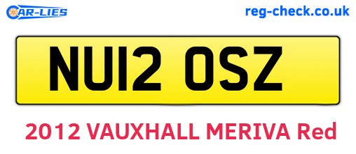 NU12OSZ are the vehicle registration plates.