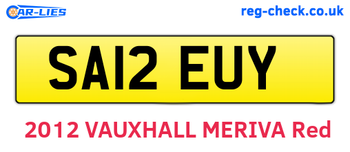SA12EUY are the vehicle registration plates.