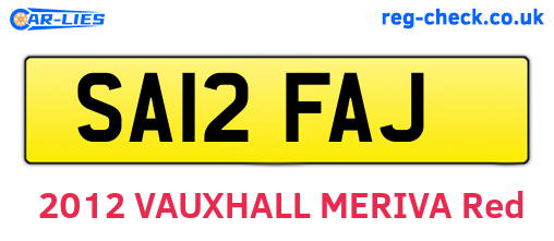SA12FAJ are the vehicle registration plates.