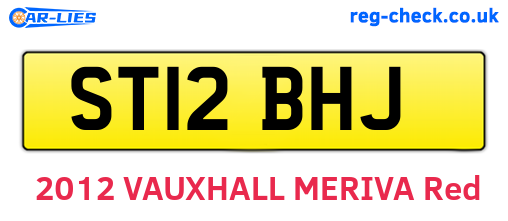 ST12BHJ are the vehicle registration plates.