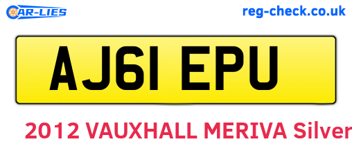 AJ61EPU are the vehicle registration plates.