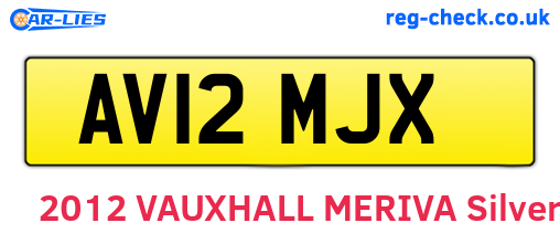 AV12MJX are the vehicle registration plates.