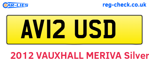 AV12USD are the vehicle registration plates.