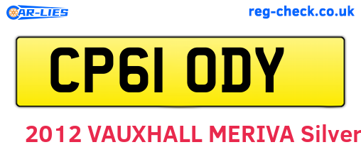 CP61ODY are the vehicle registration plates.