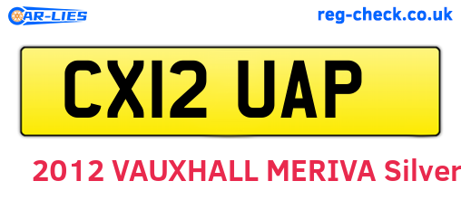 CX12UAP are the vehicle registration plates.