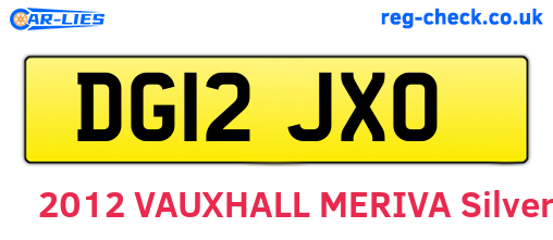 DG12JXO are the vehicle registration plates.
