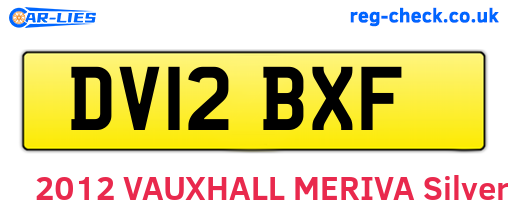 DV12BXF are the vehicle registration plates.