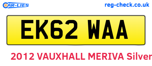 EK62WAA are the vehicle registration plates.