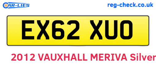EX62XUO are the vehicle registration plates.