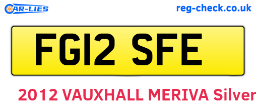 FG12SFE are the vehicle registration plates.