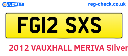 FG12SXS are the vehicle registration plates.