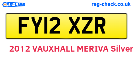 FY12XZR are the vehicle registration plates.
