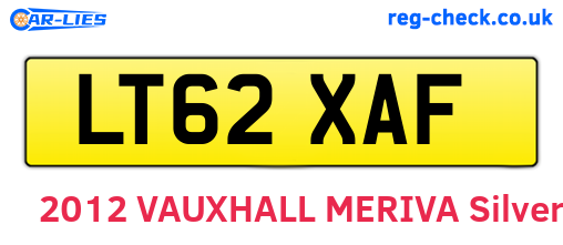 LT62XAF are the vehicle registration plates.