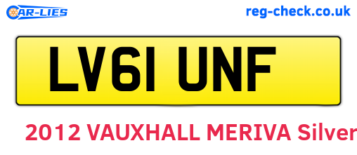 LV61UNF are the vehicle registration plates.