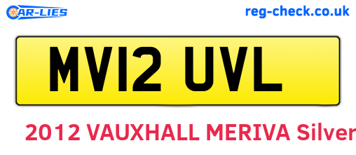 MV12UVL are the vehicle registration plates.
