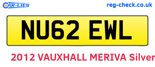 NU62EWL are the vehicle registration plates.