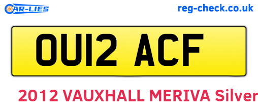 OU12ACF are the vehicle registration plates.