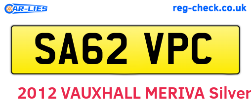 SA62VPC are the vehicle registration plates.