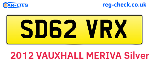 SD62VRX are the vehicle registration plates.