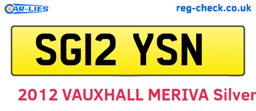 SG12YSN are the vehicle registration plates.