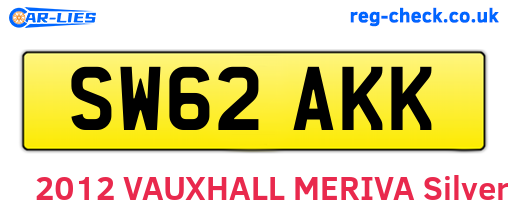SW62AKK are the vehicle registration plates.