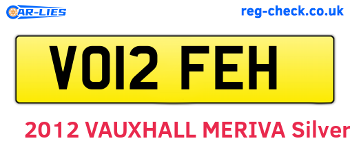 VO12FEH are the vehicle registration plates.