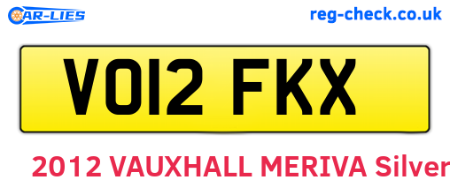 VO12FKX are the vehicle registration plates.