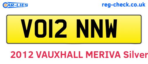 VO12NNW are the vehicle registration plates.