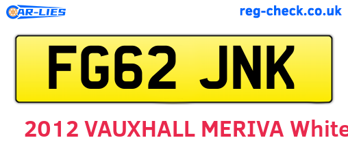 FG62JNK are the vehicle registration plates.