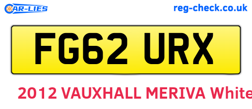 FG62URX are the vehicle registration plates.