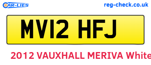 MV12HFJ are the vehicle registration plates.