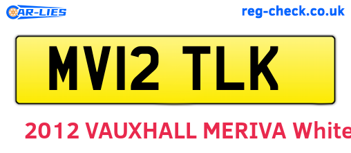 MV12TLK are the vehicle registration plates.