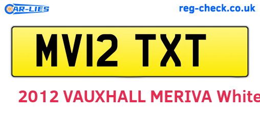 MV12TXT are the vehicle registration plates.