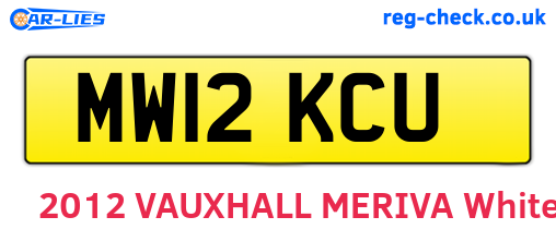MW12KCU are the vehicle registration plates.
