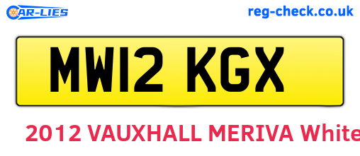 MW12KGX are the vehicle registration plates.
