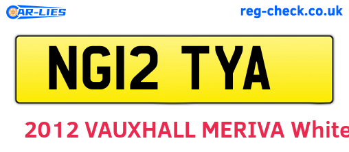NG12TYA are the vehicle registration plates.