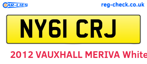 NY61CRJ are the vehicle registration plates.